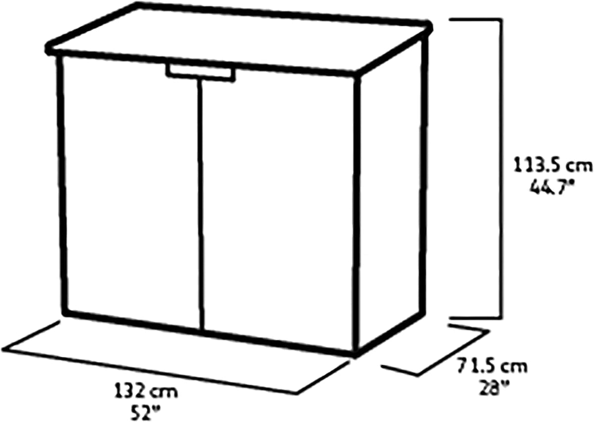Store It Out Nova Outdoor Garden Storage Shed, 32 X 71.5 X 113.5 Cm, Dark Grey with Light Grey Lid