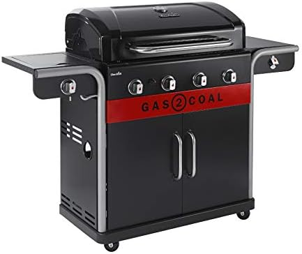 Hybrid Gas BBQ Grill, Outdoor Barbecue, Black, 61 × 24 × 46 cm