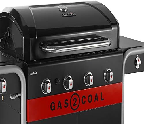 Hybrid Gas BBQ Grill, Outdoor Barbecue, Black, 61 × 24 × 46 cm