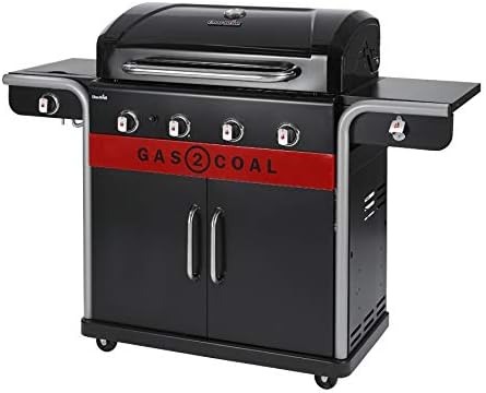 Hybrid Gas BBQ Grill, Outdoor Barbecue, Black, 61 × 24 × 46 cm