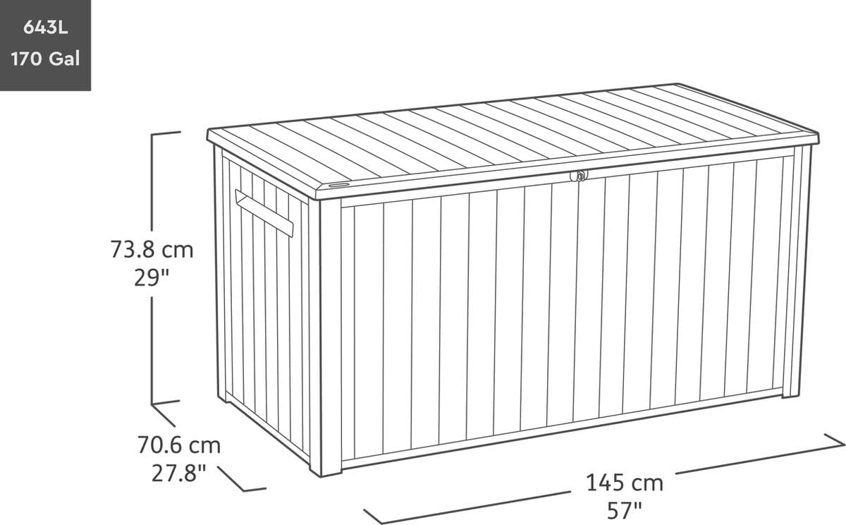 Keter Lineus 643L Storage Box - Graphite
