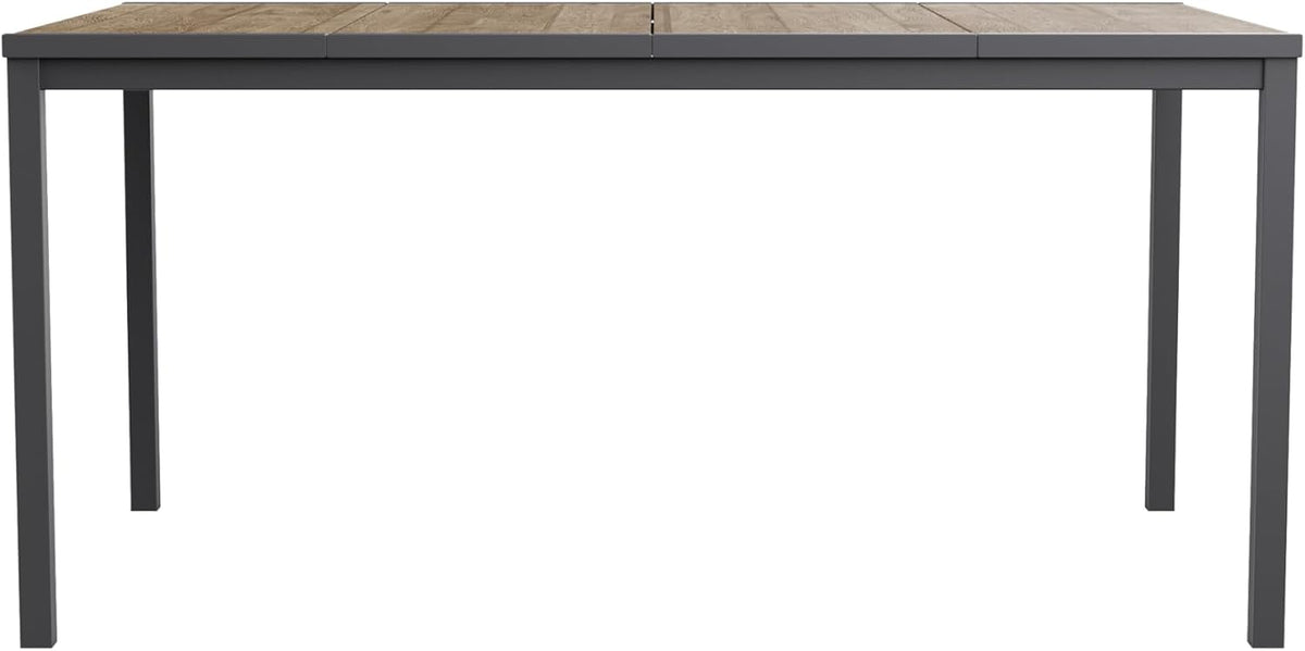 Keter Porto Outdoor Dining Table | Seats 6 People | 160cm Length | Signature Wood-Look Finish | Weatherproof & Durable Steel Frame | Low Maintenance | Pairs Chairs