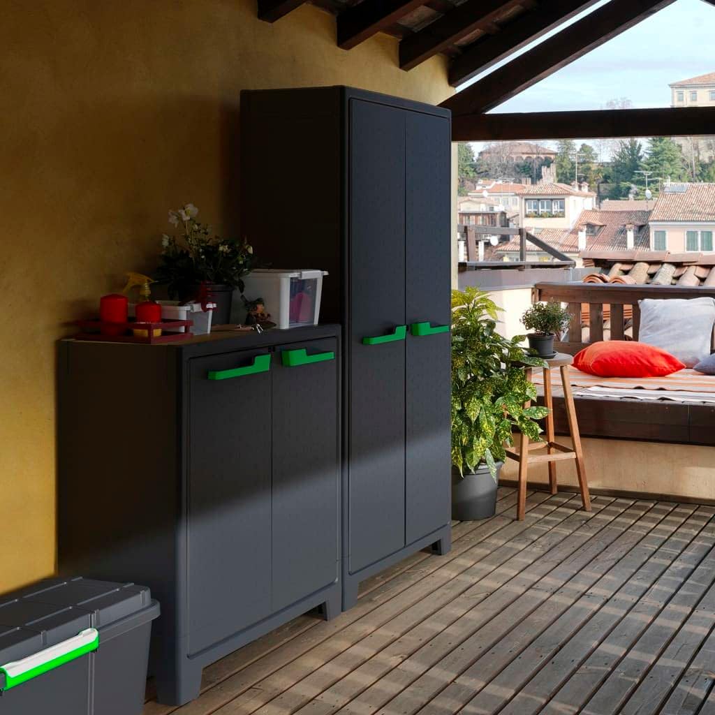 Keter Storage Cabinet with shelves Graphite Grey 182 cm Cupboard Organiser