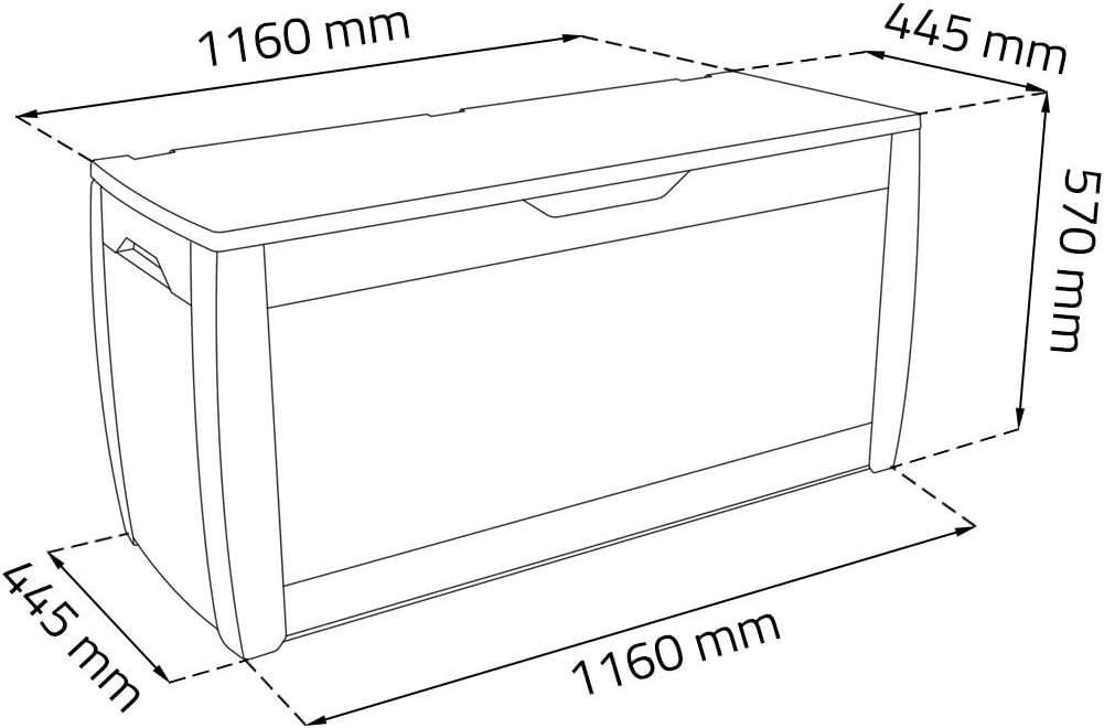 Keter Chalet-Jardin 12 Hollywood Garden Storage Chest Charcoal Grey 270 L