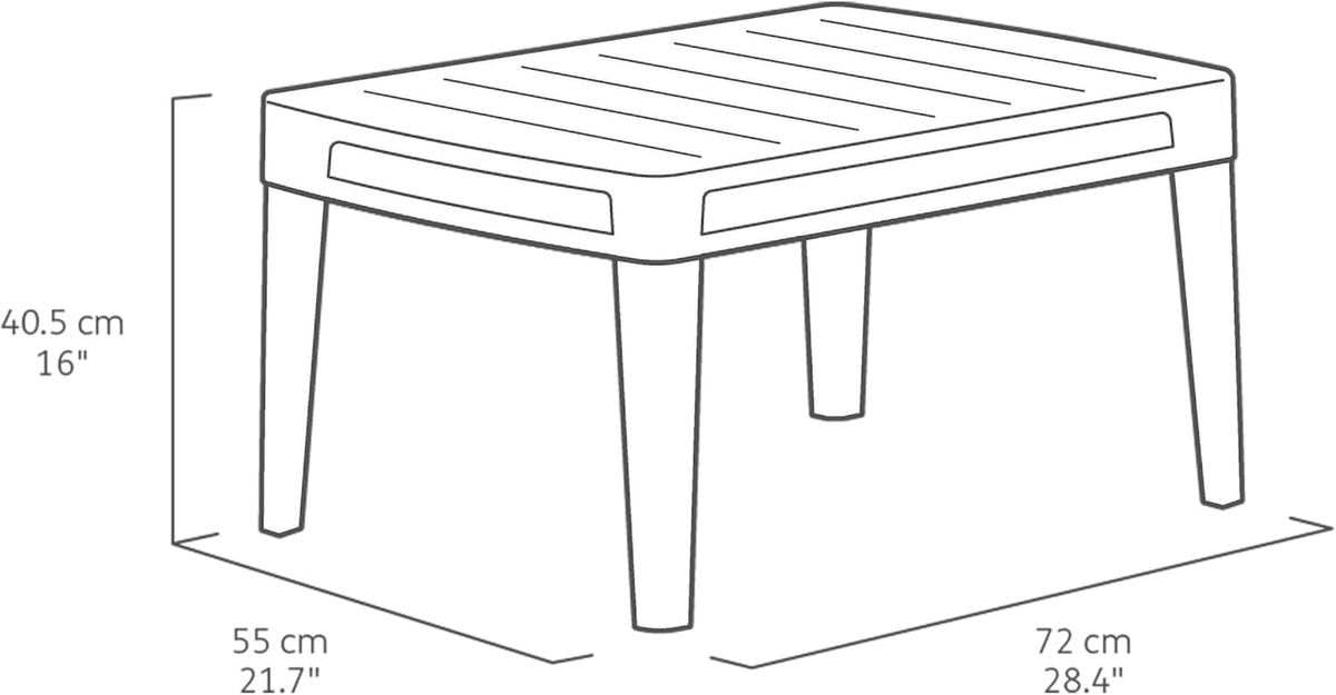 Keter Atlas Linea 4-Seater Outdoor Lounge Set – Graphite | Modern Weatherproof Garden Furniture with Easy No-Tool Assembly