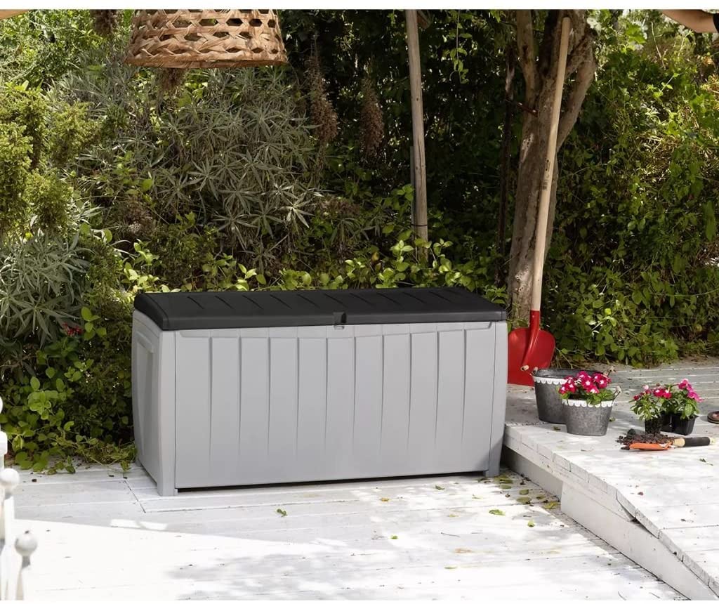 340L Keter Novel Garden Storage Chest Deck Box Large Capacity Handles