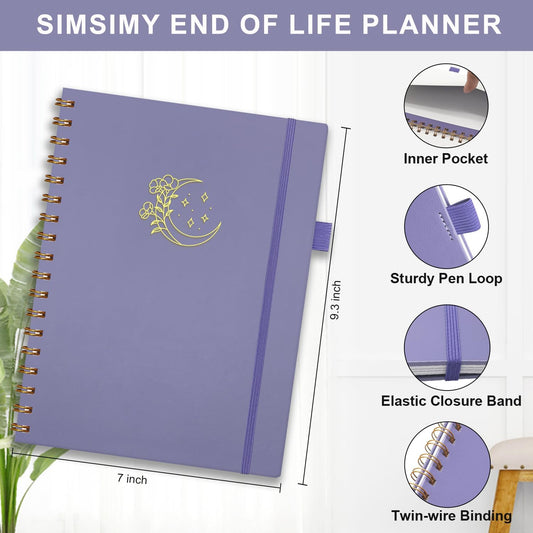 End of Life Planner, Spiral Estate Planning Organizer for Senior, Final Arrangements Just in Case I Die Book Organizer, Will Preparation, Last Wishes & Funeral Planning Notebook for Beneficiary, Death
