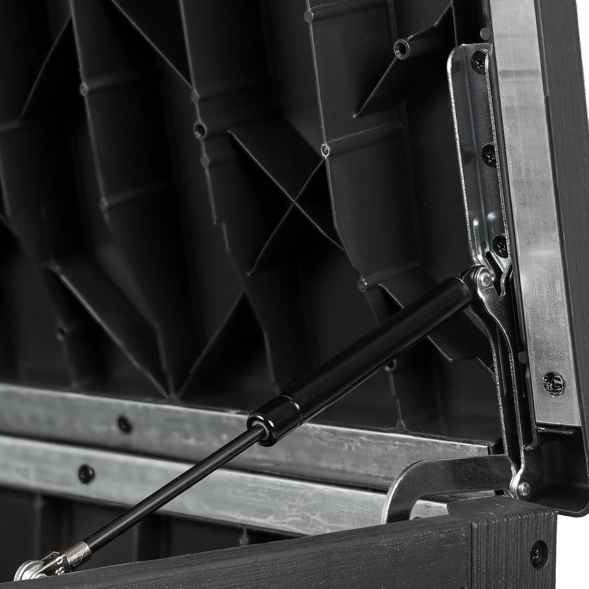 Keter Signature 643L Outdoor Storage Box – Venetian Grey | Weather‑Resistant, UV‑Protected, Lockable Storage Box | 350 kg Lid Capacity to Seat Two Adults | Piston‑Assisted Opening
