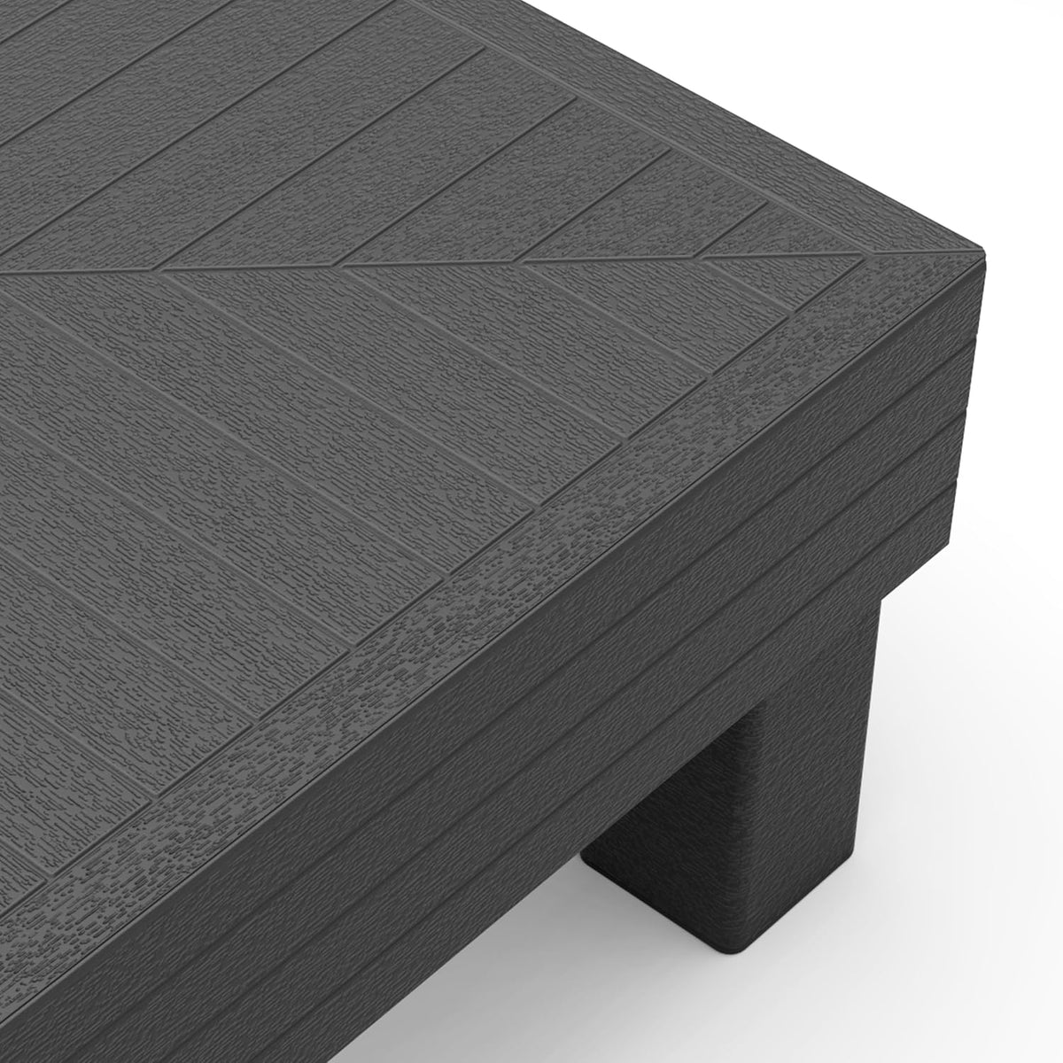 Keter Elements 2 Seater 100% recycled Outdoor Garden Furniture Modular Balcony Set - Graphite with Grey Cushions Fade Free | All Weather Resistant | Easy Clean | Zero Maintenance