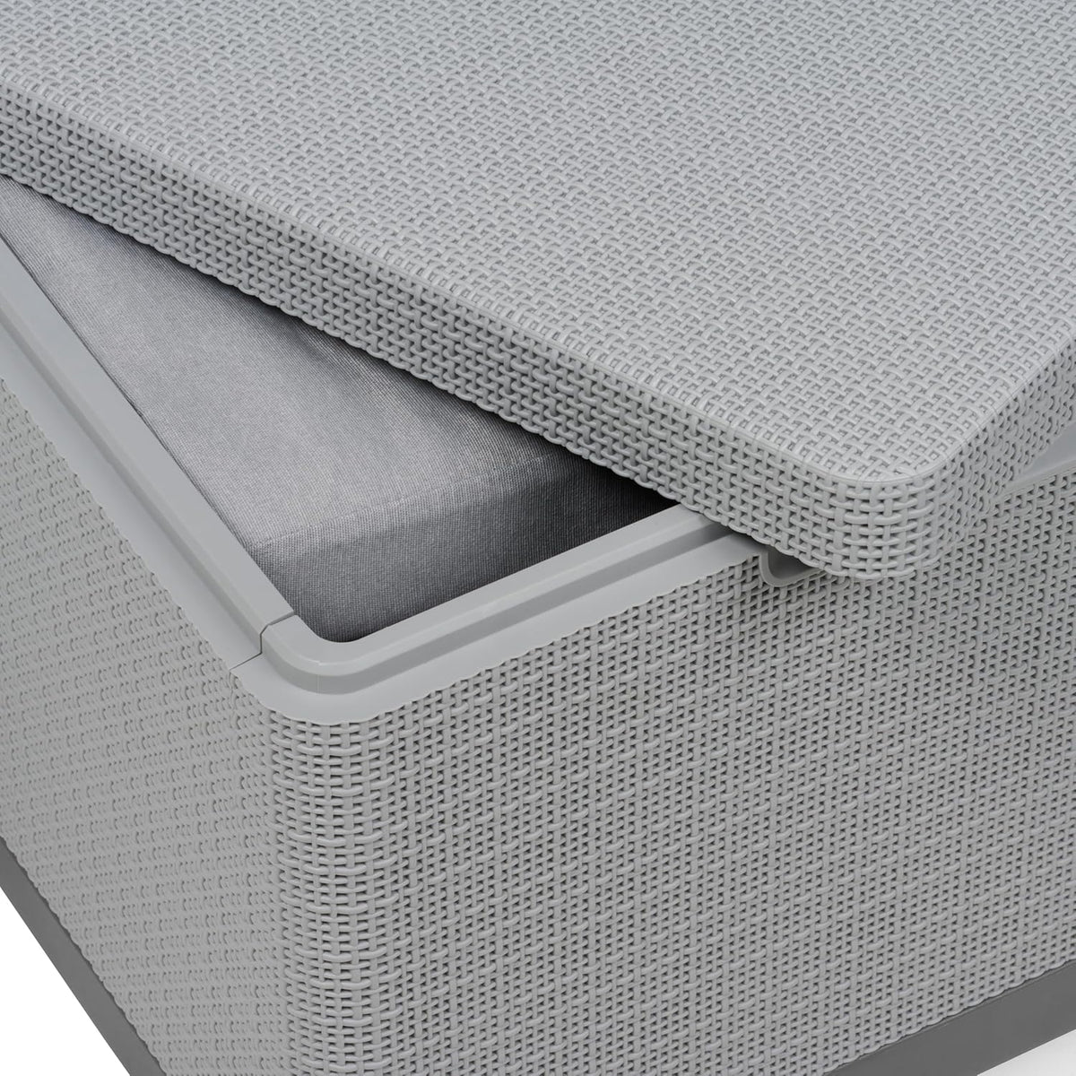 Keter Scandi Linea 4 Seater Garden Lounge Set - Grey | Outdoor Sofa & Armchairs with Storage Table | Weather-Resistant Garden Patio Furniture