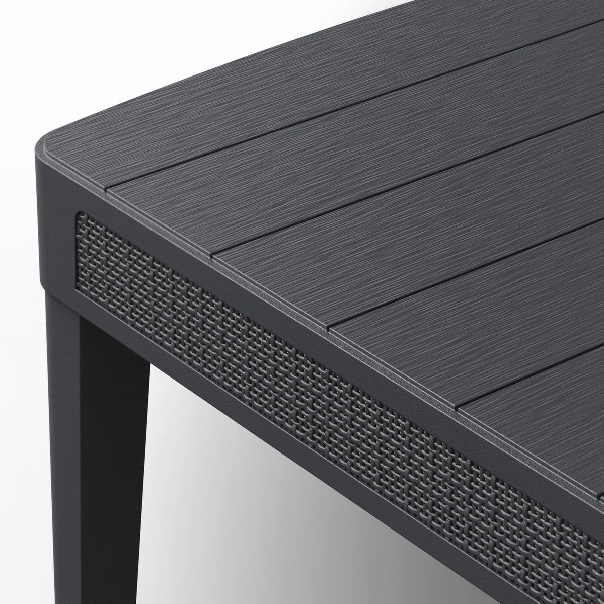 Keter Atlas Linea 4-Seater Outdoor Lounge Set – Graphite | Modern Weatherproof Garden Furniture with Easy No-Tool Assembly