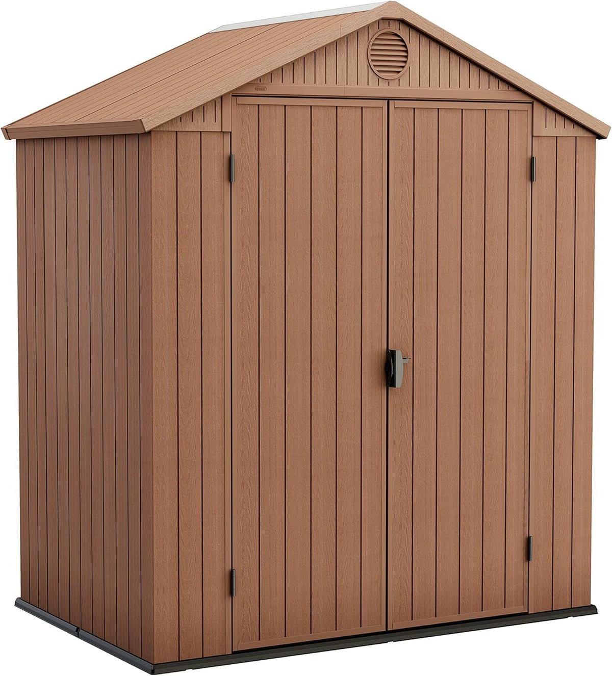Darwin Outdoor Apex Double Door Garden Storage Shed 6 X 4Ft Brown Wood Look and Feel