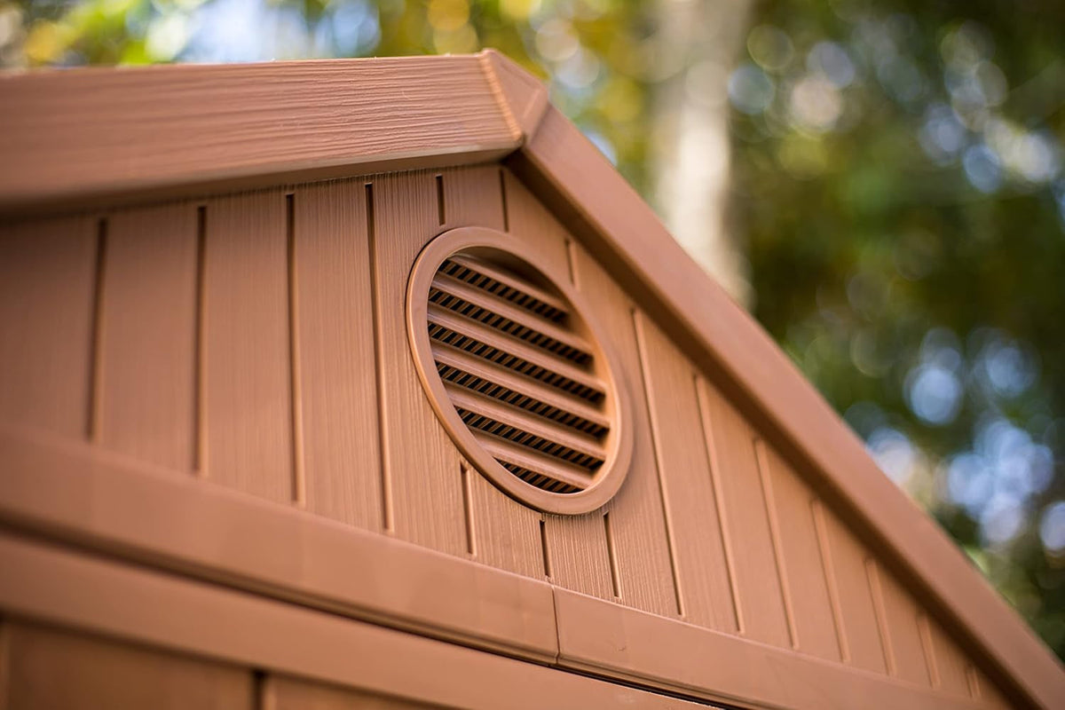 Darwin 4X6 Garden Shed with Natural Wood-Look | Evotech Composite, Weather-Resistant