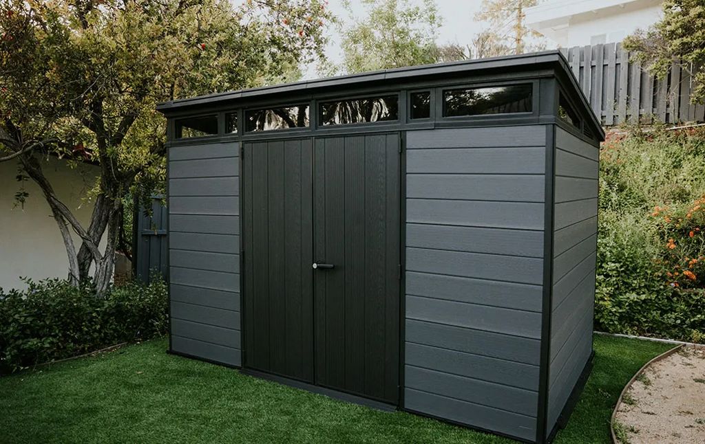 Keter Cortina 11x7 ft Resin Storage Shed, Graphite