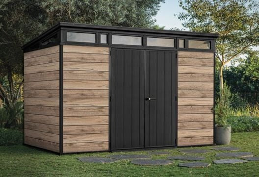 Keter Signature 11x7 Pine Brown Resin Storage Shed