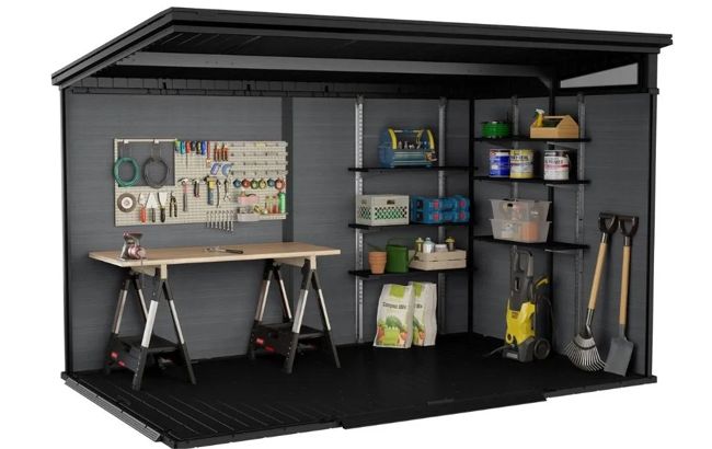 Keter Signature 11x7 Pine Brown Resin Storage Shed