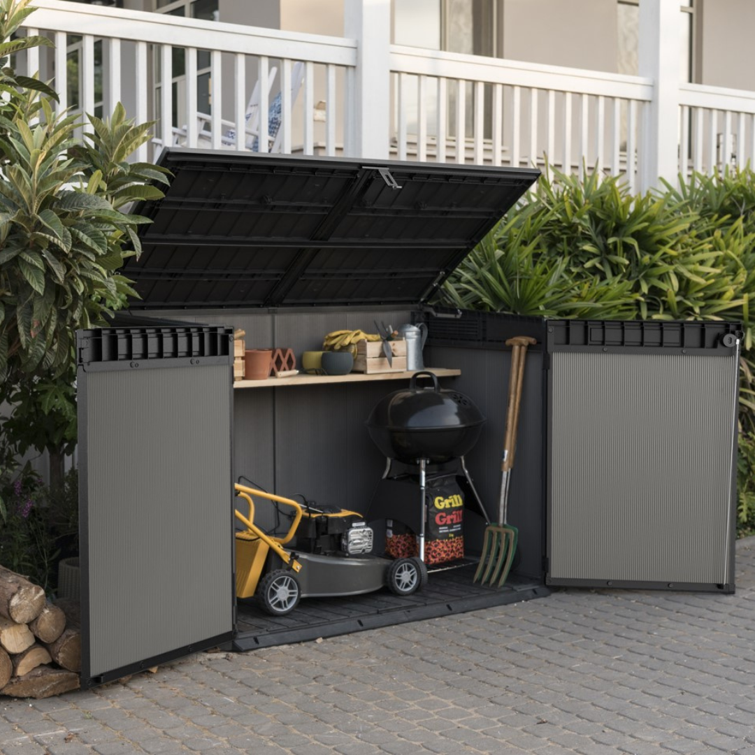 Keter Premier Jumbo Horizontal Resin Outdoor Storage Shed